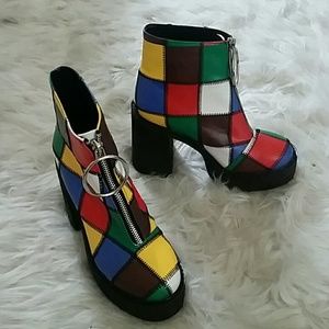 Current Mood Rainbow Patchwork Boots